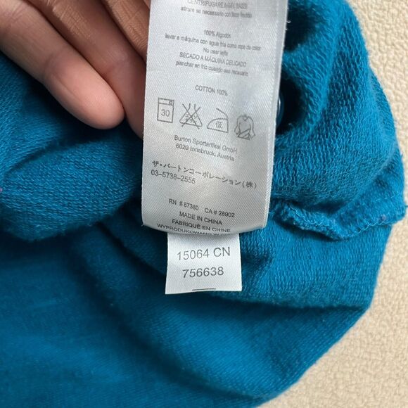 Burton Women's Cardigan Jacket Sz Medium Blue Hooded Button Up Outerwear Y2K - Picture 4 of 6